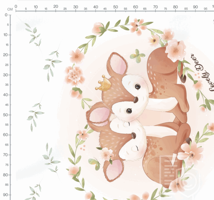 Panneau Couverture Biche Bébé Mignon Coeur, 100 x 150 cm – Image 3