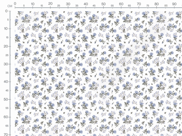 Tissu Fleuri Vintage Rose Bleue Blanc,10 tissus au choix – Image 3