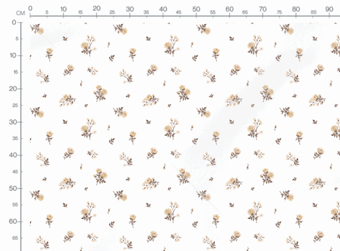 Tissu Imprimé Fleuri Vintage Jaune Blanc, 10 tissus au choix – Image 3