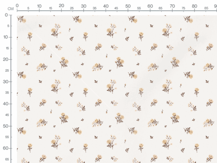 Tissu Imprimé Fleuri Vintage Jaune Crème,10 tissus au choix – Image 3