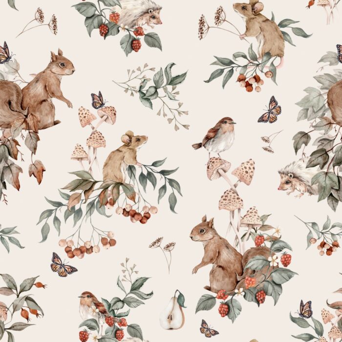 Tissu Imprimé Animaux Foret Fruits, 10 tissus au choix