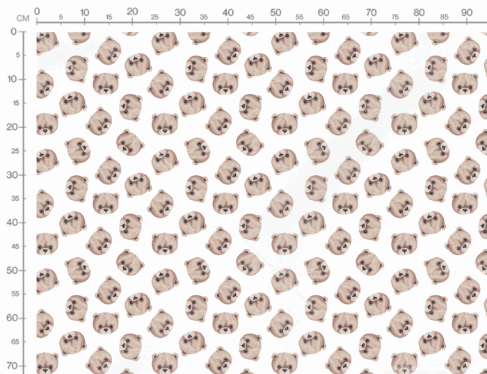 Tissu Imprimé Bébé Ours Blanc, 10 tissus au choix – Image 3