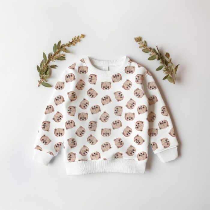 Tissu Imprimé Bébé Ours Blanc, 10 tissus au choix – Image 4