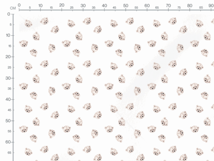 Tissu Imprimé Bébé Ourson, 5 coloris et 10 tissus au choix – Image 3