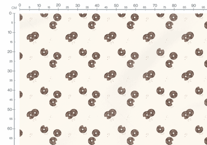 Tissu Imprimé Beignets Chocolat Crème, 10 tissus au choix – Image 3