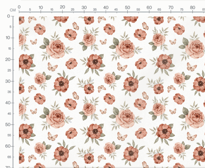 Tissu Imprimé Coquelicots Roses Papillons Grand, 10 tissus au choix – Image 4