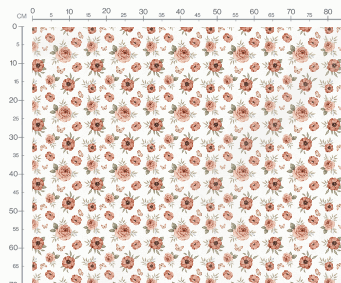Tissu Imprimé Coquelicots Roses Papillons Petit, 10 tissus au choix – Image 3
