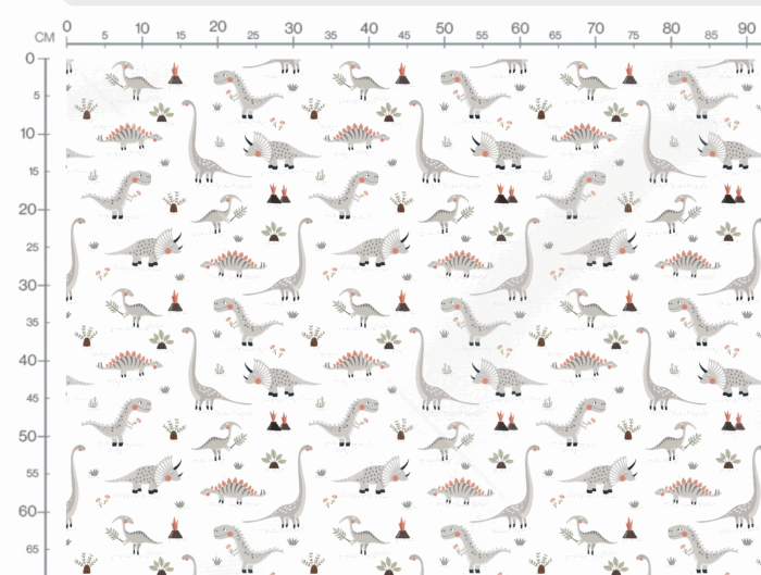 Tissu Imprimé Dinosaures Gris, 10 tissus au choix – Image 3