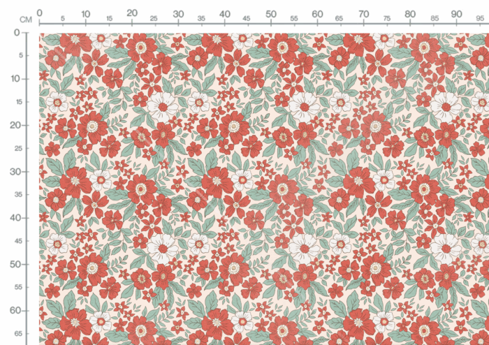 Tissu Fleuri Joie de Vivre Manon Grand, 10 tissus au choix – Image 3