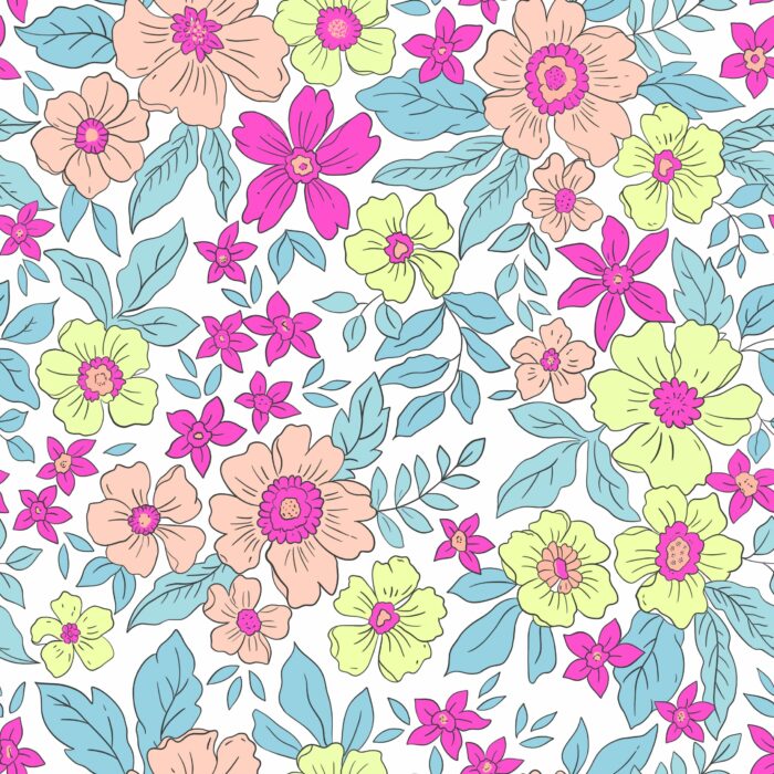 Tissu Fleuri Joie de Vivre Vanessa Grand, 10 tissus au choix