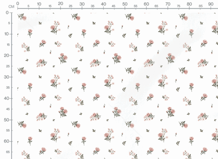 Tissu Imprimé Fleuri Vintage Rose Blanc,10 tissus au choix – Image 3