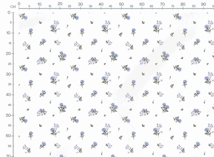 Tissu Imprimé Fleuri Vintage Bleu Blanc, 10 tissus au choix – Image 3