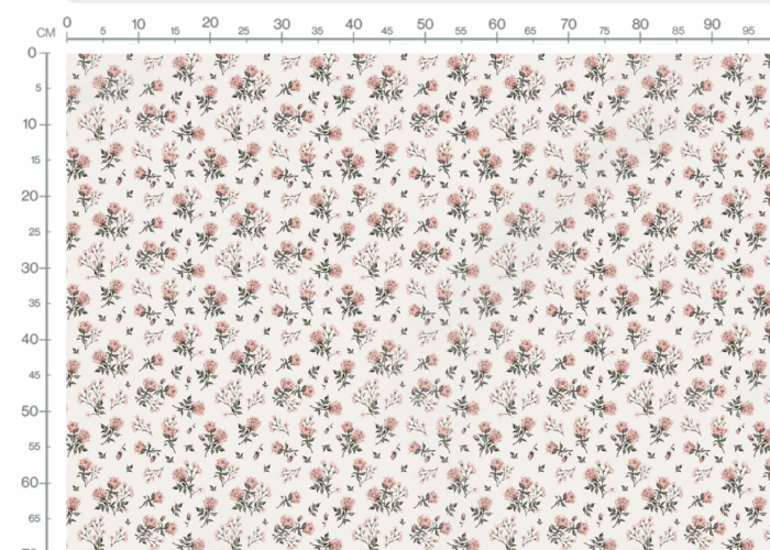 Tissu Imprimé Fleuri Vintage Roses Crème, 10 tissus au choix – Image 3