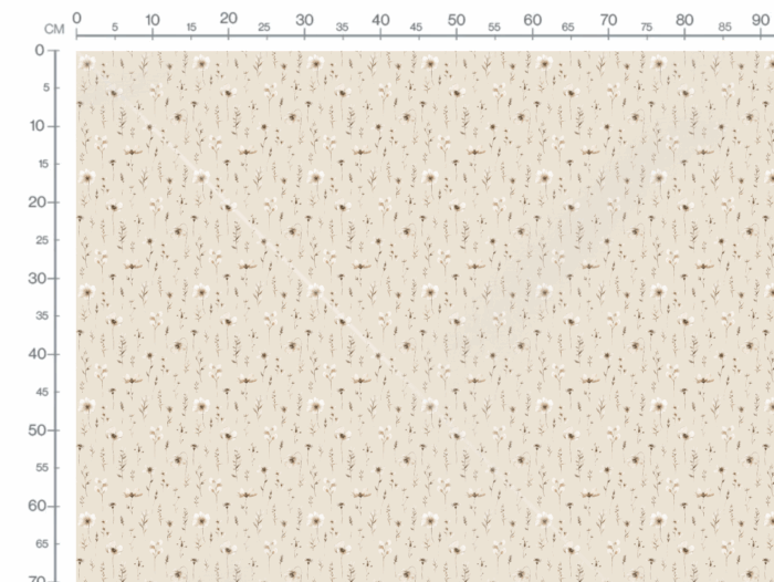 Tissu Imprimé Fleurs Boheme Bonheur Beige, 10 tissus au choix – Image 3