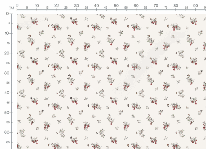 Tissu Fleurs Cerises Creme, 10 tissus au choix – Image 3