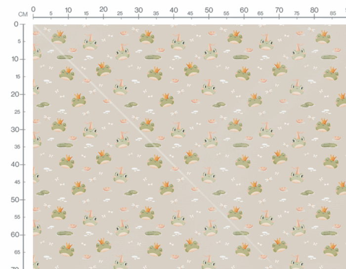 Tissu Imprimé Grenouille Princesse, 4 coloris et 10 tissus au choix – Image 4