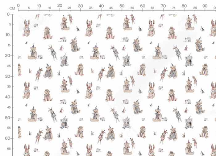 Tissu Imprimé Jouets Vintage Blanc, 10 tissus au choix – Image 3