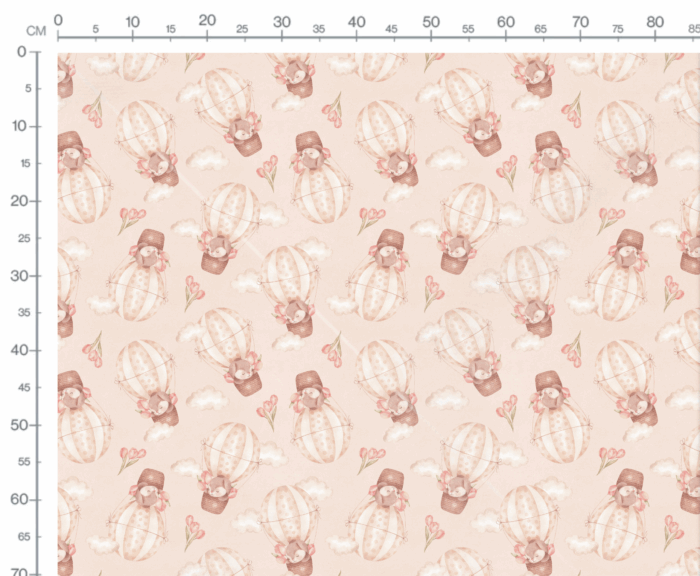 Tissu Imprimé Lapin Ballons Tulipes Rose Grand, 10 tissus au choix – Image 2