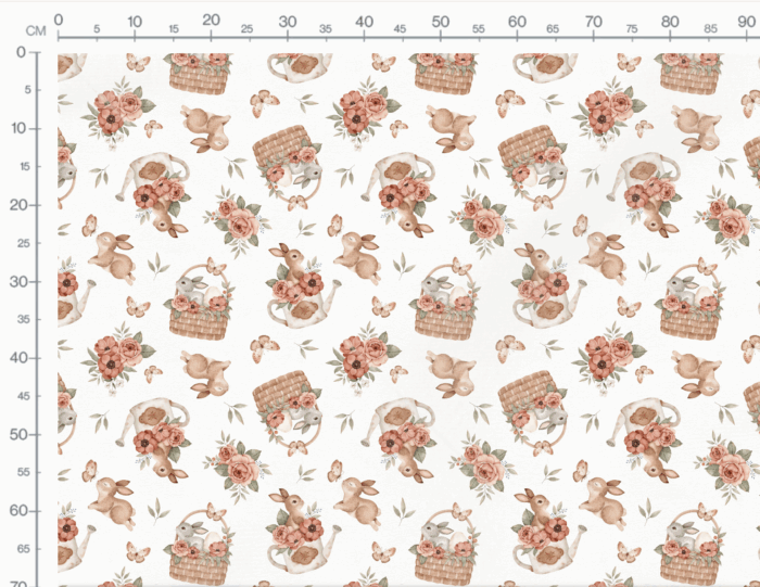 Tissu Imprimé Lapin Paques Fleurs Grand, 10 tissus au choix – Image 3