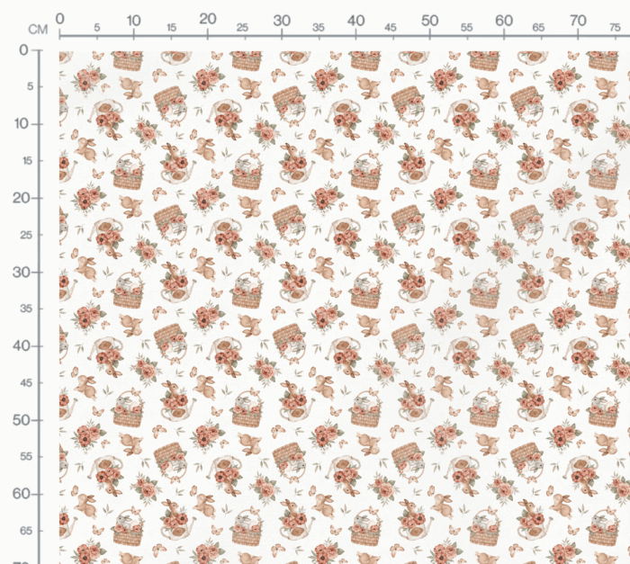 Tissu Imprimé Lapin Paques Fleurs Petit, 10 tissus au choix – Image 3