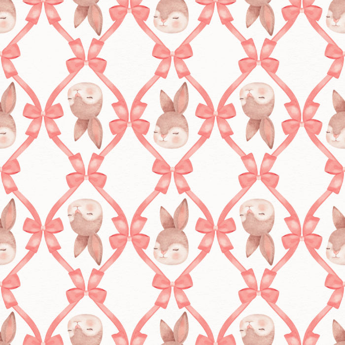 Tissu Imprimé Lapin Paques Noeud Papillon Blanc Grand, 10 tissus au choix