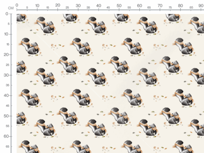Tissu Imprimé Mouffette Automne, 2 coloris et 10 tissus au choix – Image 2