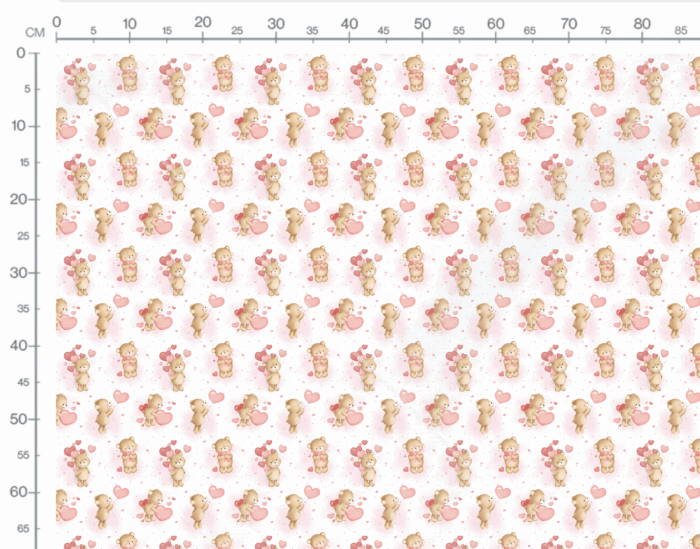 Tissu Imprimé Ourson Amoureux Rose, 10 tissus au choix – Image 2