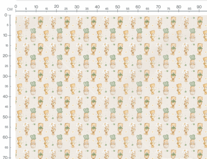 Tissu Imprimé Ourson Fleurs Trèfle, 10 tissus au choix – Image 2