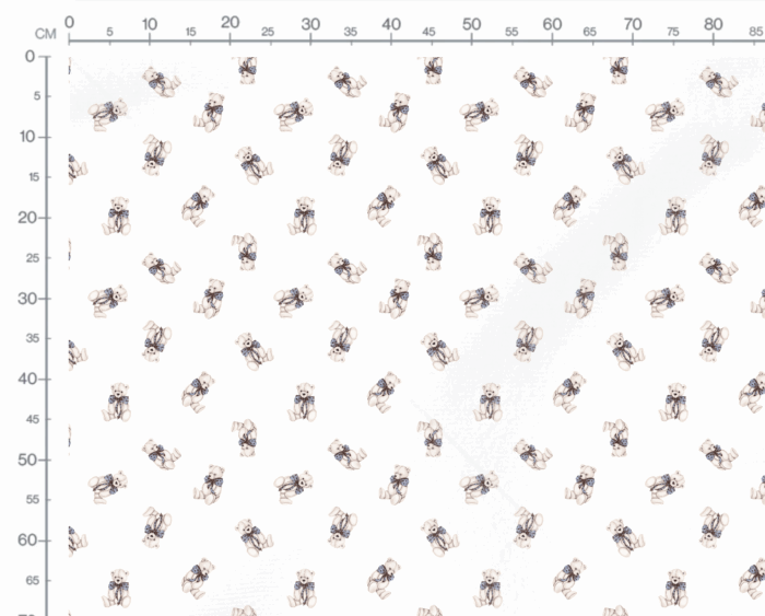 Tissu Imprimé Ourson Noeud Papillon Bleu, 10 tissus au choix – Image 2