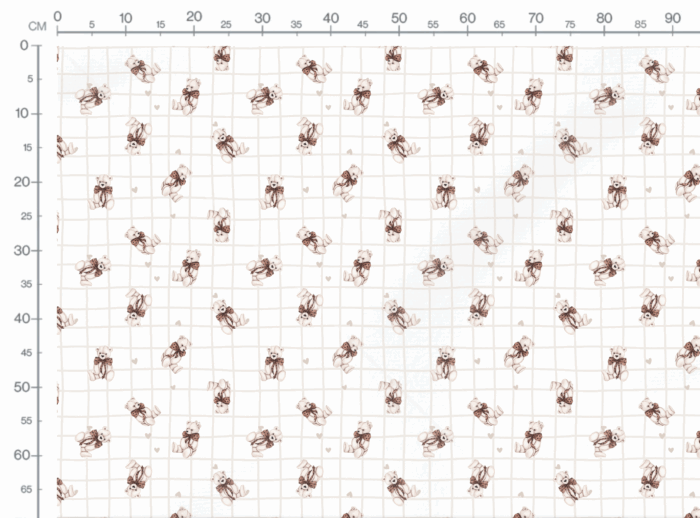 Tissu Imprimé Ourson Noeud Papillon Carreaux, 3 coloris et 10 tissus au choix – Image 3