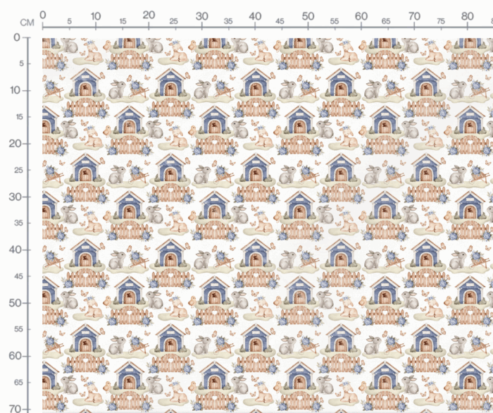 Tissu Imprimé Paques Animaux Jardin Petit, 10 tissus au choix – Image 3