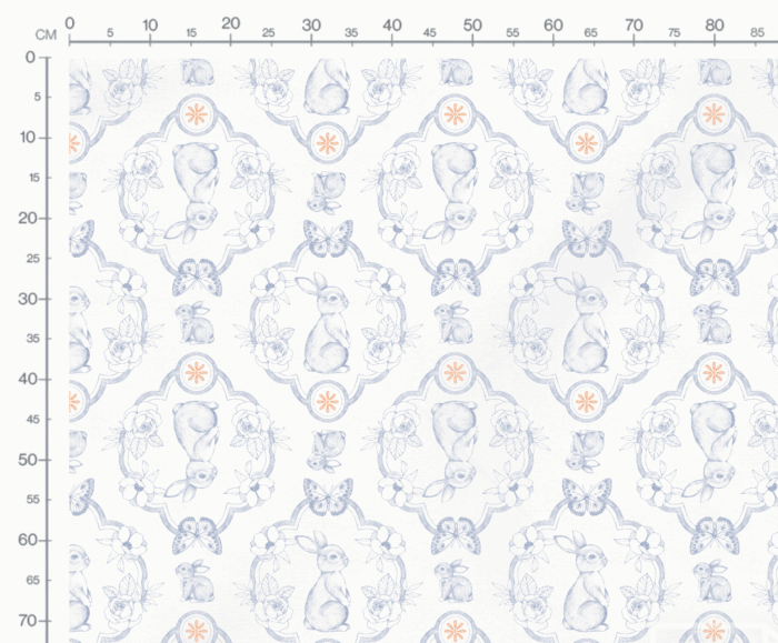 Tissu Imprimé Paques Lapin Papillons Grand, 10 tissus au choix – Image 4