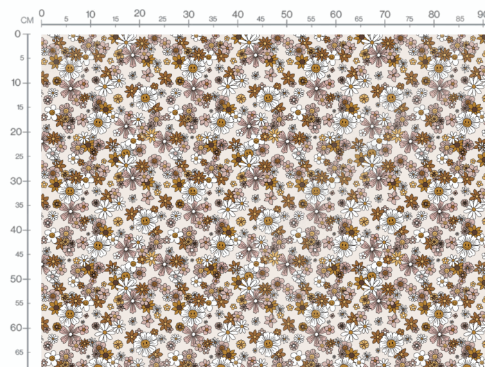 Tissu Imprimé Rétro Groovy Fleurs, 10 tissus au choix – Image 3