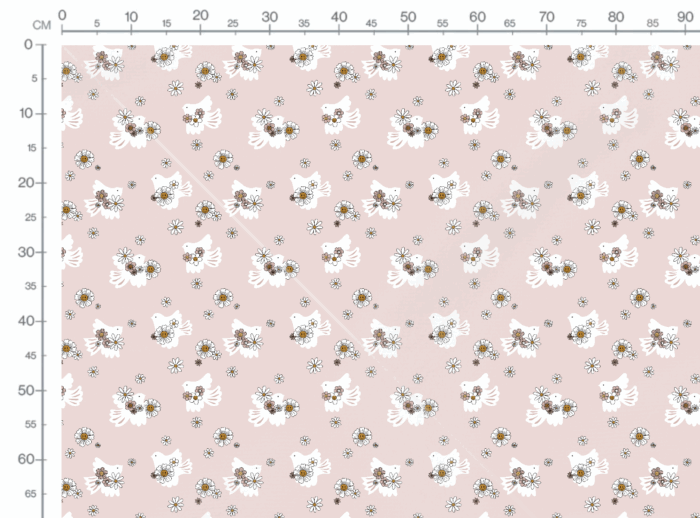 Tissu Imprimé Rétro Groovy Oiseaux Rose, 10 tissus au choix – Image 3