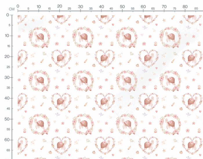 Tissu Imprimé Exclusif Tortue Marine Coeur, 10 tissus au choix – Image 3