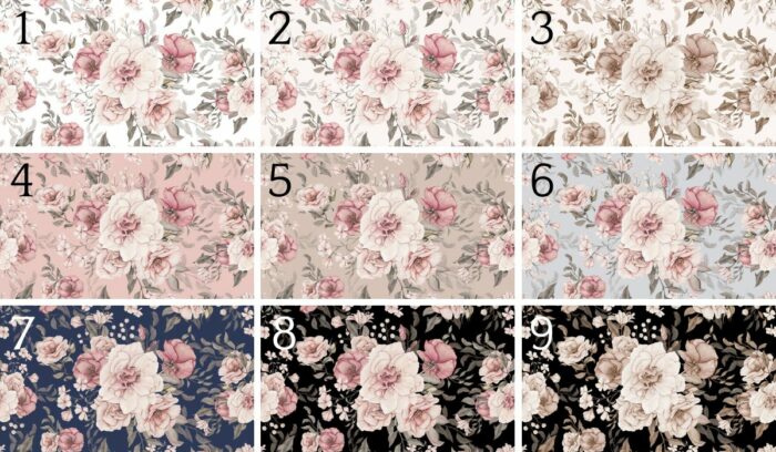 Tissu Fleurs Vintage Penelope, 9 coloris et 10 tissus au choix – Image 4