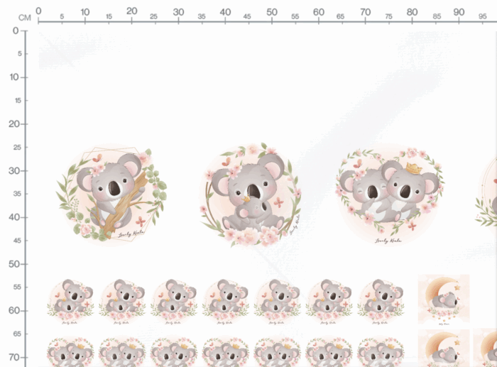 Lot de 41 Panneaux Koala Mignon, tissu au choix – Image 3