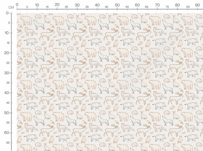 Tissu Imprimé Animaux de la Foret Dessin, 8 coloris et 10 tissus au choix – Image 3