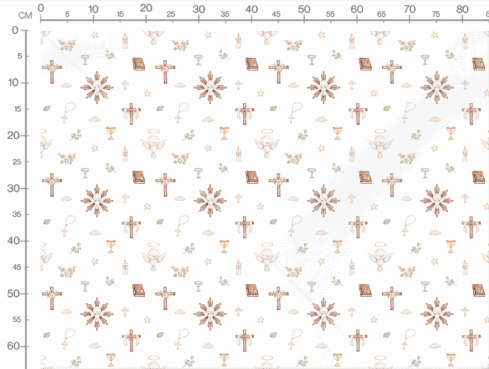 Tissu Imprimé Exclusif Bapteme Oiseau Blanc, 10 tissus au choix – Image 3