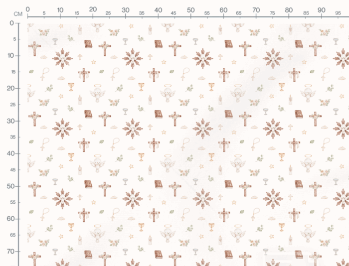 Tissu Imprimé Exclusif Bapteme Oiseau Creme, 10 tissus au choix – Image 3