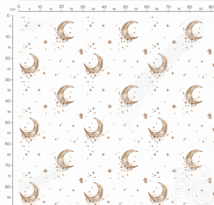 Tissu Imprimé Bébé Lune Fleurie, 10 tissus au choix – Image 3