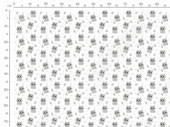 Tissu Imprimé Chaton Printemps Blanc, 10 tissus au choix – Image 3