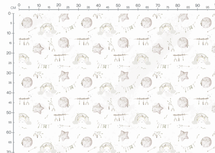 Tissu Imprimé Ciel Boho Blanc, 10 tissus au choix – Image 3