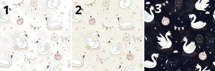 Tissu Imprimé Cygne Princesse Boho, 3 coloris et 10 tissus au choix – Image 4