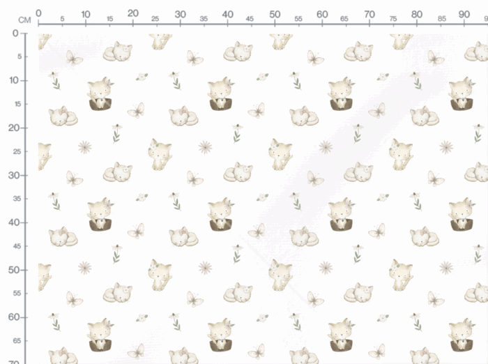 Tissu Exclusif Chaton Mignon Blanc, 10 tissus au choix – Image 3