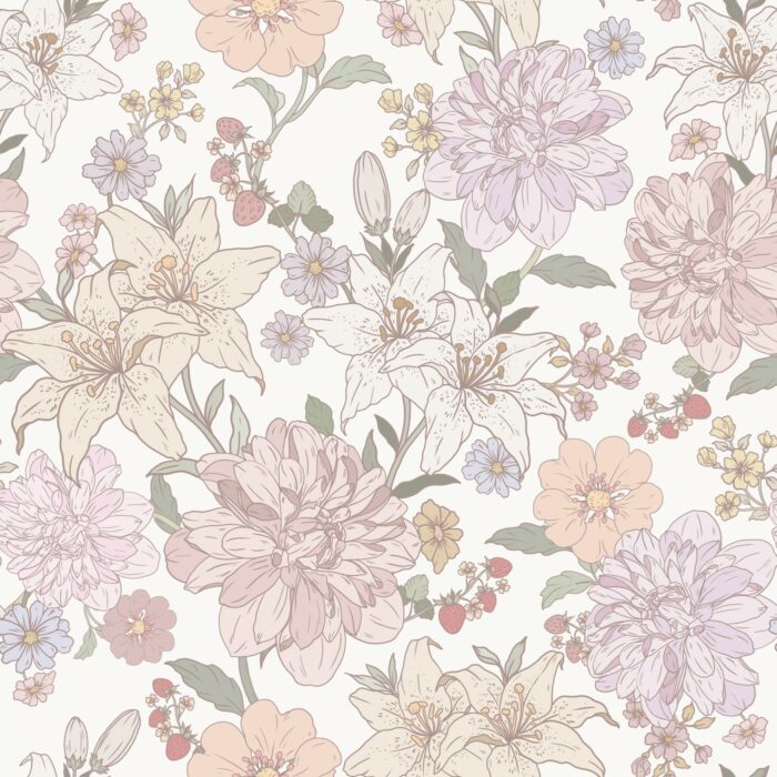 Tissu Fleuri Jardin Vintage, 9 coloris et 10 tissus au choix