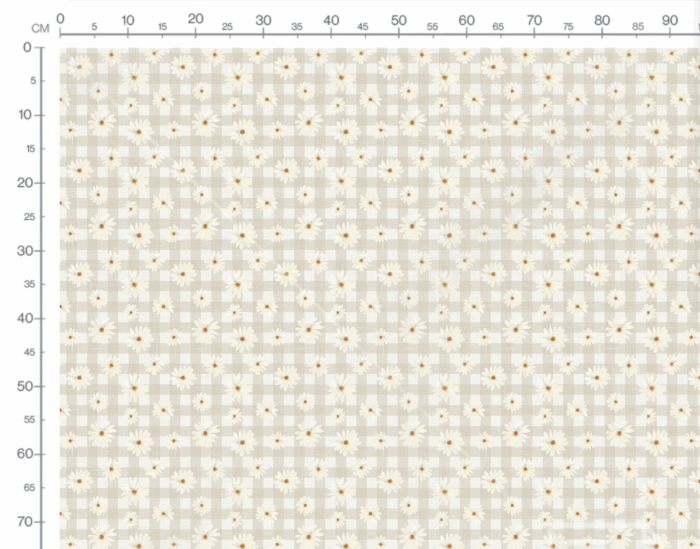 Tissu Imprimé Fleuri Marguerites Vichy, 10 tissus au choix – Image 3
