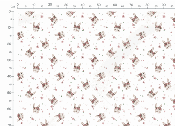 Tissu Imprimé Fleuri Petit Lapin Blanc, 10 tissus au choix – Image 3