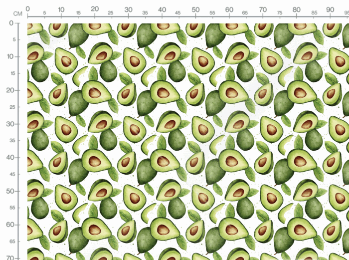 Tissu Imprimé Fruits Avocat Blanc, 10 tissus au choix – Image 3