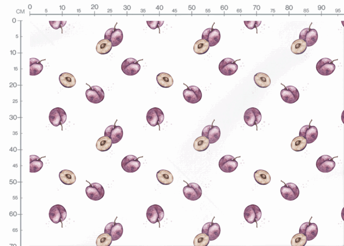 Tissu Imprimé Fruits Prune, 4 coloris et 10 tissus au choix – Image 3